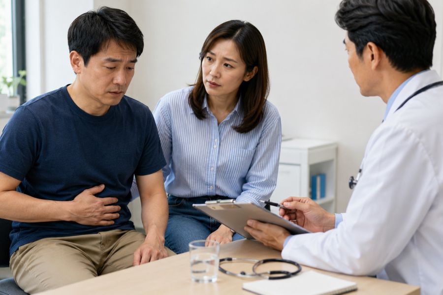 Tiêu chảy kéo dài kèm sốt cao, phân có máu hoặc mệt lả là dấu hiệu cần đến bệnh viện ngay