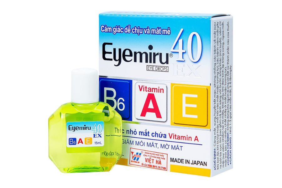 Eyemiru 40 EX kết hợp bộ 3 vitamin giúp phục hồi thị lực mệt mỏi, giảm ngứa mắt và bảo vệ mắt cho người trung niên