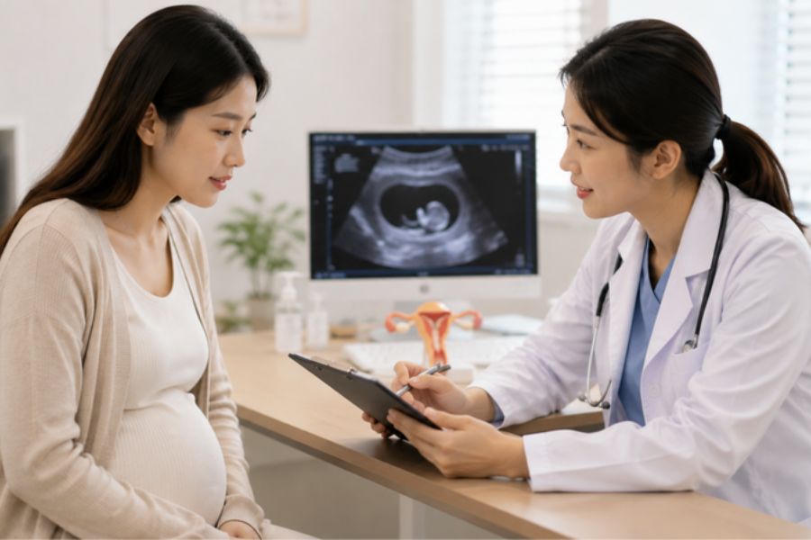 Khi ra máu trong thai kỳ, mẹ nên ghi nhận triệu chứng và đi khám sớm để được kiểm tra