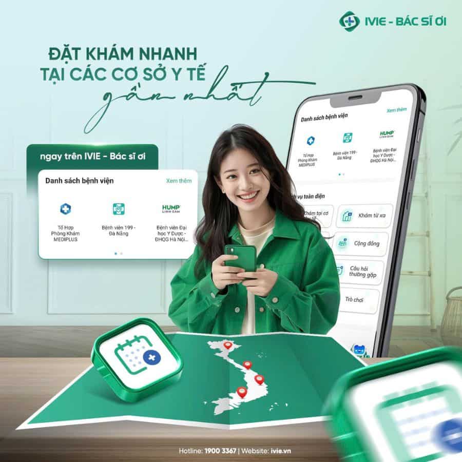 Hướng dẫn 4 bước đặt lịch khám tại Bệnh viện Y học cổ truyền Bộ Công An nhanh chóng, chủ động 24/7 trên app IVIE - Bác sĩ ơi