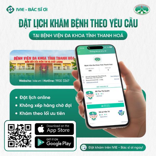 Đặt lịch khám ưu tiên tại Bệnh viện Đa khoa tỉnh Thanh Hóa dễ dàng ngay trên ứng dụng IVIE - Bác sĩ ơi