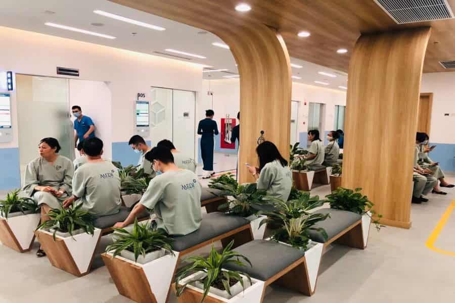Sảnh chờ của bệnh nhân ở Mediplus Hà Nội.