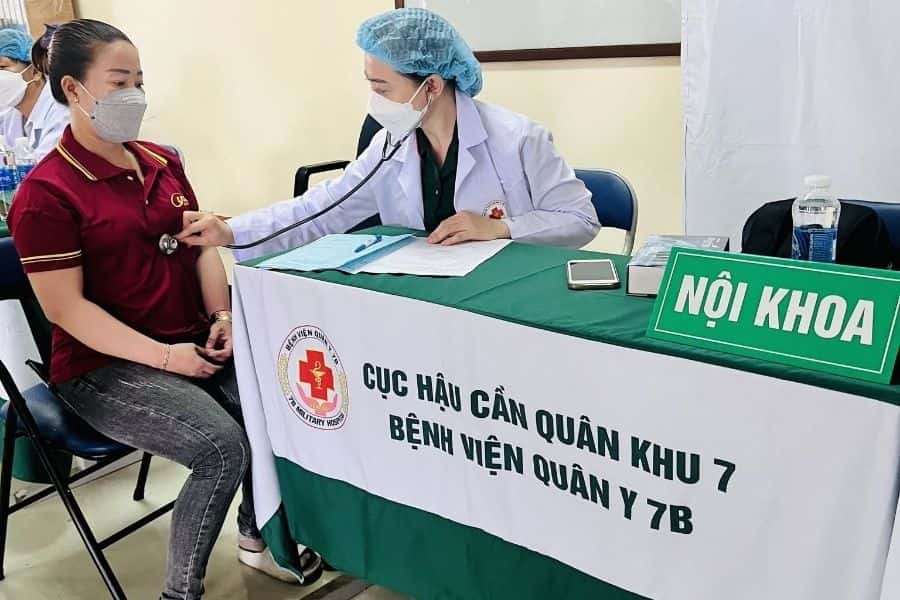 Bệnh viện Quân y 7B có khám chữa bệnh sử dụng BHYT (Ảnh: Khám Sức Khỏe Ngoại Viện)