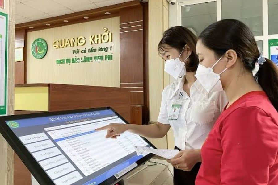 Bệnh viện Đa khoa Quang Khởi có nhận khám BHYT (Ảnh: baodautu)